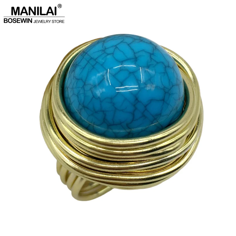 Женские спиральные акриловые кольца MANILAI винтажные вечерние ручной работы 4