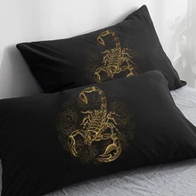 Taie d'oreiller décorative personnalisée, 50x70, 50x75, 50x80, 70x70, motif Scorpion, literie noire