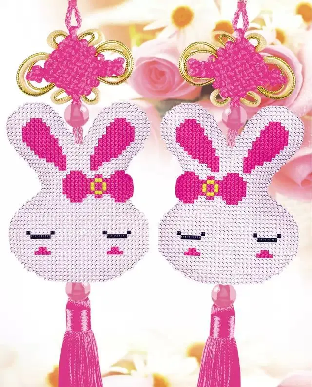 

Car Pendant Rabbit Bead Cross Stitch Stamped Needlework Embroidery Crafts Printed Cross-Stitching Kit Chinese Lucky Gift