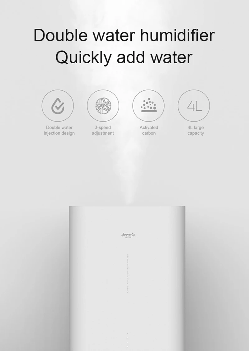 Xiaomi увлажнитель воздуха светодиодный дома водный диффузор мини увлажнение регулируемый объем туман Семья 4L распыление ароматический