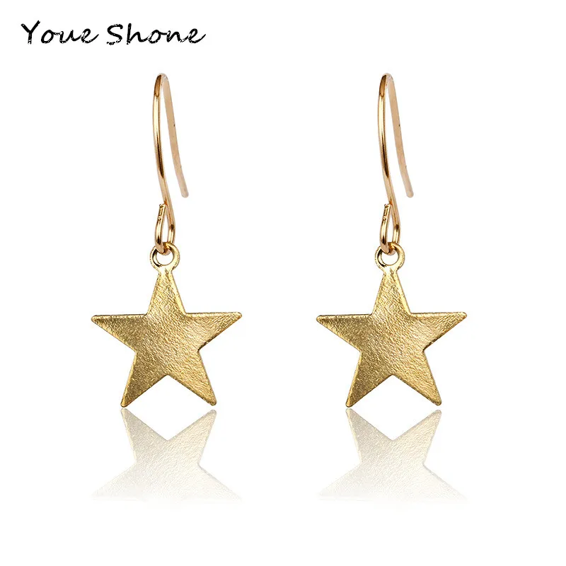 

2018 New Simple Geometric Earrings Women's Metal Five-pointed Star Flake Earrings Alloy Star Jewelry For Women Party gift