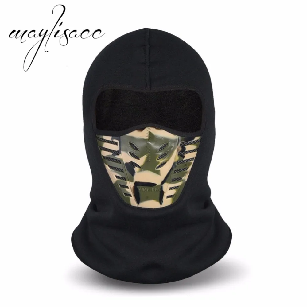 

Maylisacc Winter outdoor riding sports men's mask cap thickening fleece cap bib face warm windproof hat headgear mask