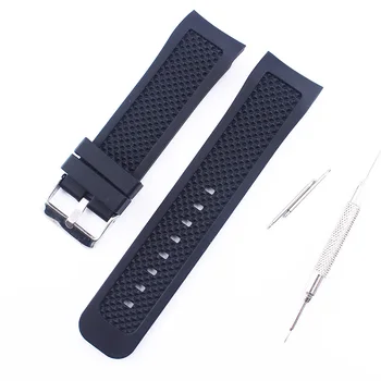 

Watch accessories Silicone strap 24mm watch strap Pin buckle Arc interface Suitable for IWC watch band