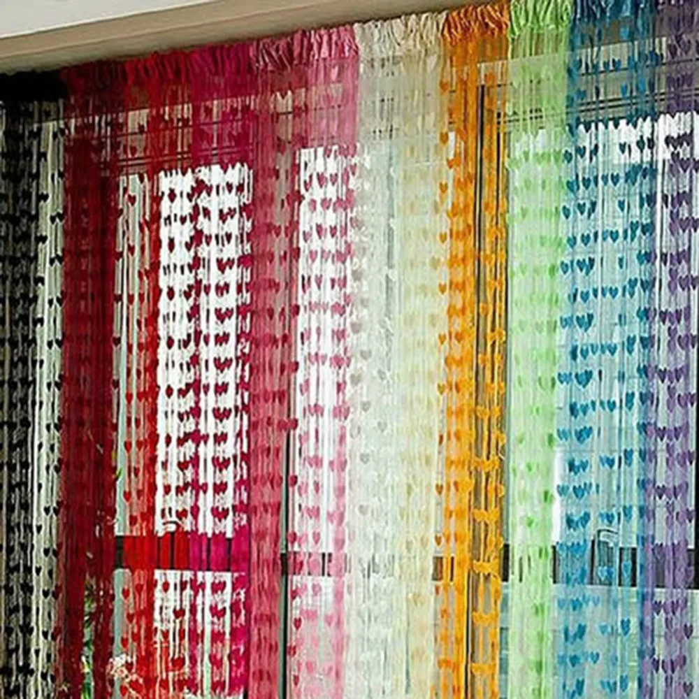 

Cute Heart Line Tassel String Door Curtain Window Room Divider Curtain Valance Hot