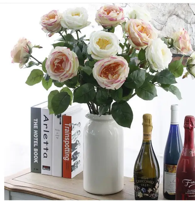 6678 En Gros 20 Pcs 67 Cm Simulation Rose Fleur Unique Anglais Rose Fleurs De Haute Qualité Unique Fleurs De Mariage Décoration De La Maison Dans