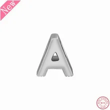 Новая серебряная буква из стерлингового серебра 925 пробы очаровательные бусины с тиснением в виде сердечек и точек DIY Fit PANDORA Подвески для женщин ювелирные изделия делая LE017-A