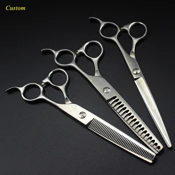 

Custom Japan 440c 7 '' Matte pet dog grooming hair scissors thinning shears cutting barber scissor tools hairdressing scissors