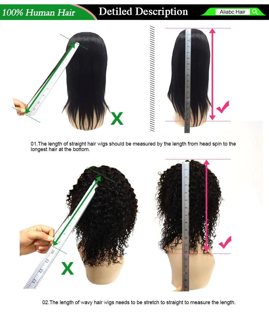 Aliabc бразильские 4*4 парики на шнуровке 100% человеческие волосы парики для черных женщин волосы remy прямая шнуровка, Парики 150 плотность