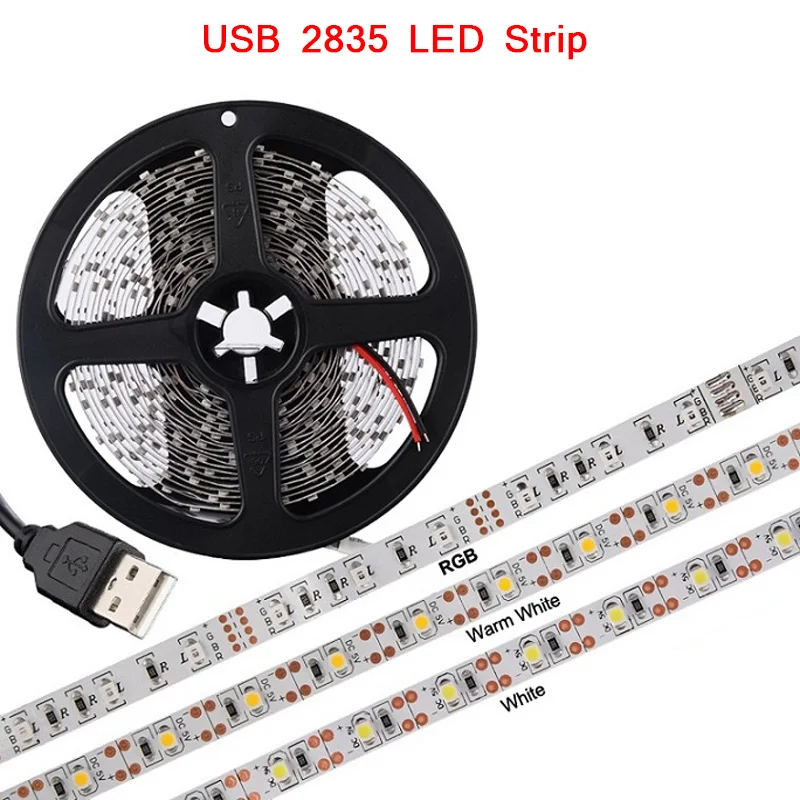 USB Светодиодная лента лампа 2835SMD DC5V гибкий светодиодный светильник лента 1 м 2 м 3 м 4 м 5 М HD ТВ Настольный экран подсветка косой светильник ing