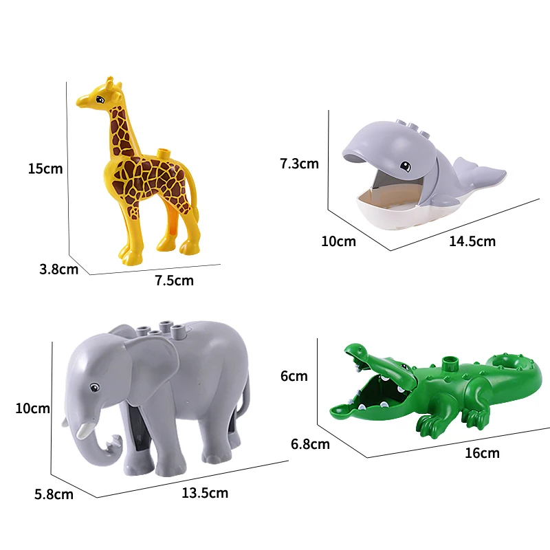 50-10 шт. животные большие частицы подходят фигурки животных городской зоопарк модель строительные блоки кирпичи детские игрушки DIY подарок