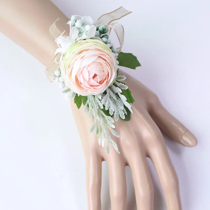 wedding boutonniere Wrist Corsage Bracelet  (12)