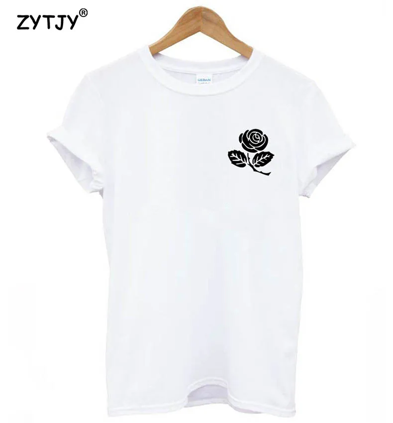 rose flower pocket Print Women tshirt 