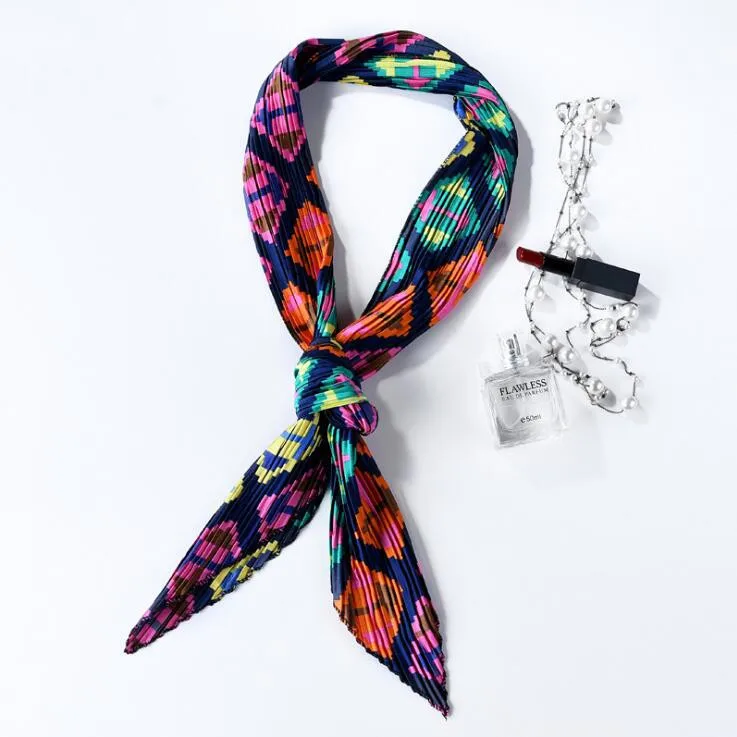 

Summer Fold Silk Scarf Women Fashion Ladies Scarves Printing Female Silk Scarves Super Long Narrow Bag Strip Small Towels Tie