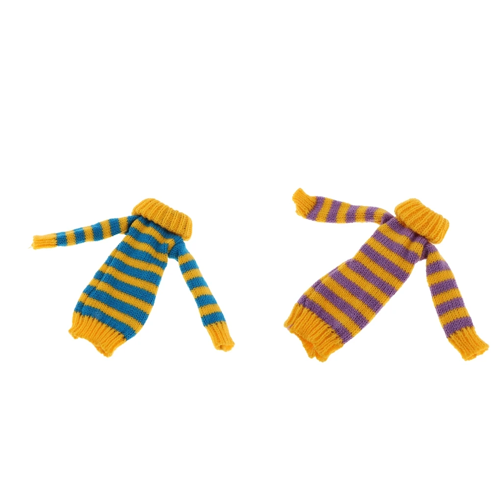 Handmade Doll Long Sleeve Striped Sweater Clothes for 1/6 Dolls Casual Wear Accessory Dress For Girls Doll