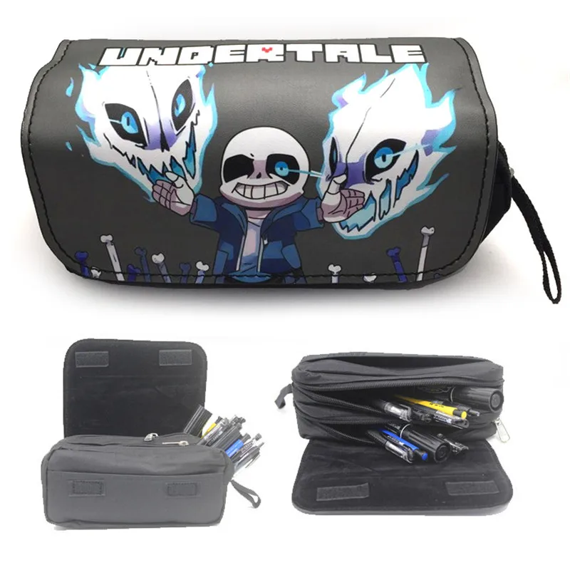 Пенал Undertale кошелёк Чехол аниме Санс Папирус канцелярская сумка ручка на молнии