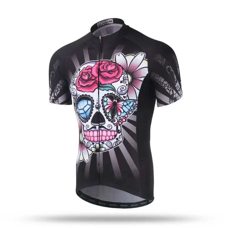 XINTOWN Мужская профессиональная команда Велоспорт Джерси велосипед с коротким рукавом трикотажные изделия футболка с рисунком "Верховая езда" топы череп