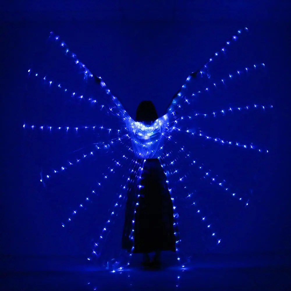 Открытый стиль светодиодный реквизит для танца живота для женщин и девочек светодиодный светильник для танца живота крылья ИГИЛ Египетский индийский танец светодиодный - Цвет: Royal blue