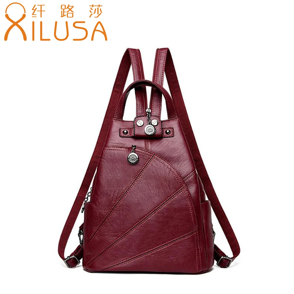 Purple Leather Backpack Purse IUCN Water