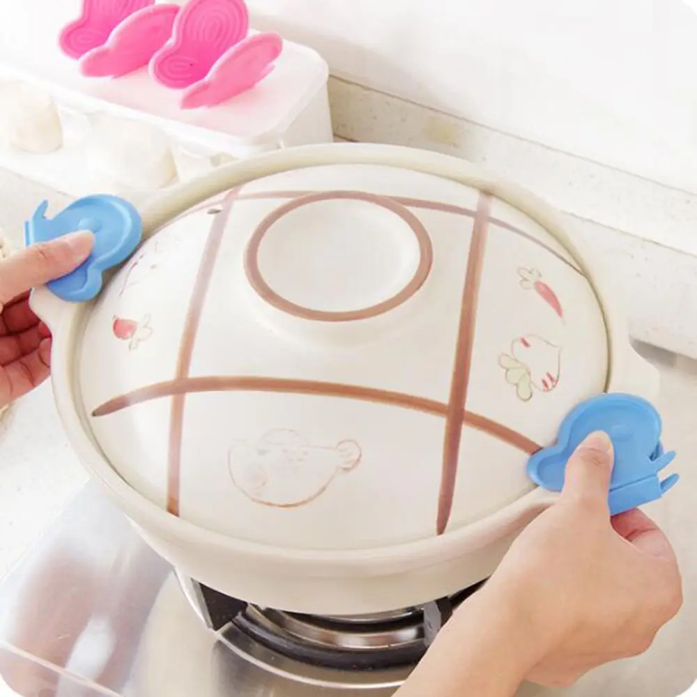 

Pot Clip Silicone Butterfly Shape Magnet Dish Bowl Microwave Oven Kitchen Tools