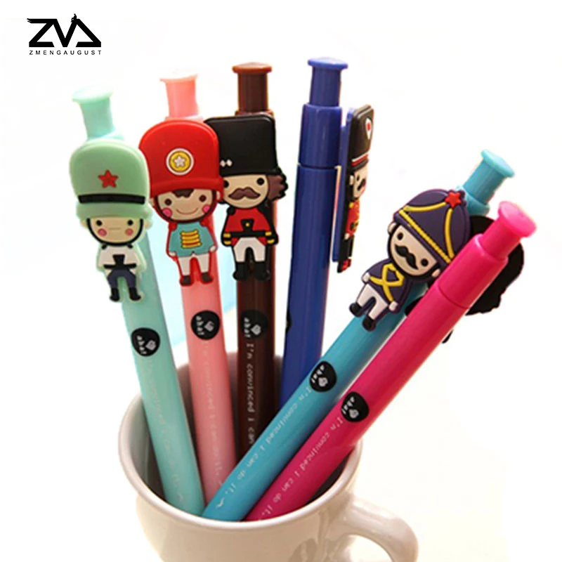 

6 pcs/lot Cute British soldiers Ballpoint Pen For Writing School Supplies Office Accessories Stationary Kids Student Gift