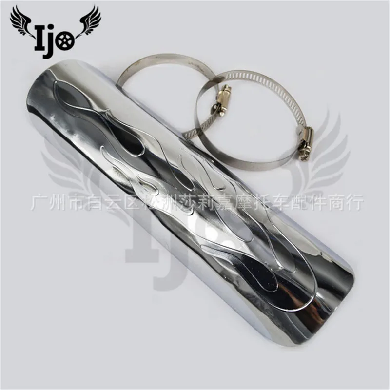 

fire decal scooter accessories motorcycle exhaust cover universal moto exhaust heat shield cover motorbike exhaust pipe shield