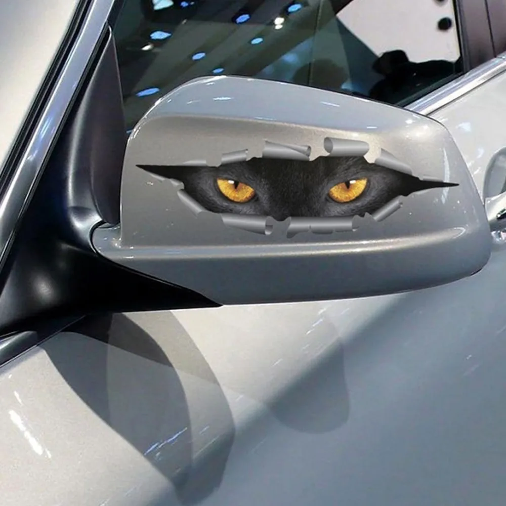 Крутая 3D Автомобильная стильная забавная наклейка с кошачьими глазами, автомобильная наклейка, водостойкая, с монстром, автомобильные аксессуары, покрытие всего тела для всех автомобилей