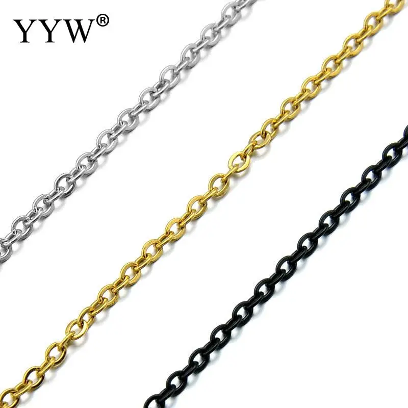 

Unisex Stainless Steel Chain Necklace 2mm Choker Collar Fashion Jewelry Diy Jewelry For Women Men Chain Making Black/Gold/Silver