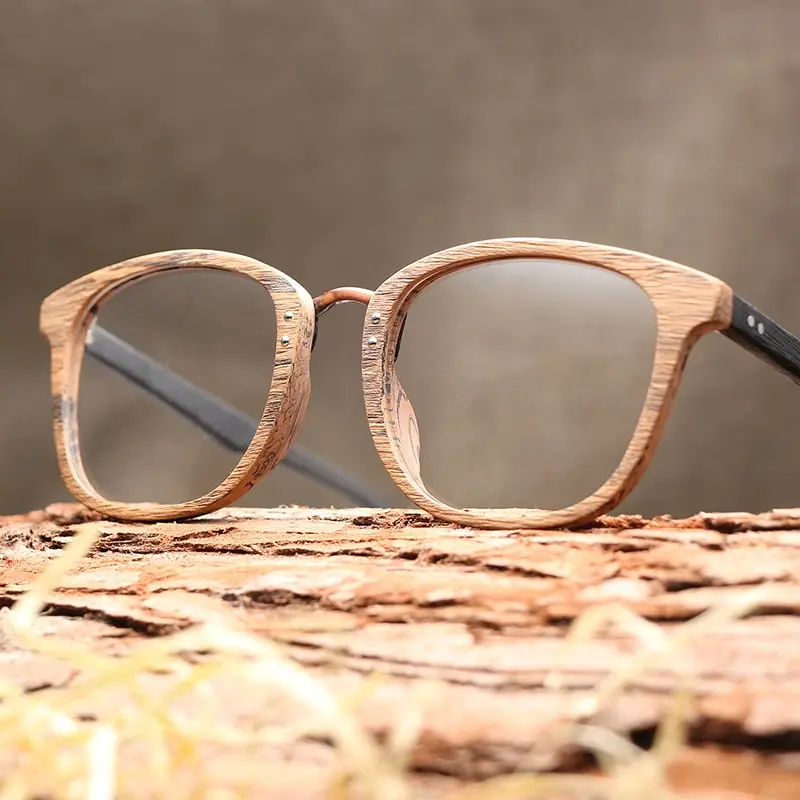 

Men Women Myopia glasses Wooden Frame with Clear Lenses Brand Design Eyeglass