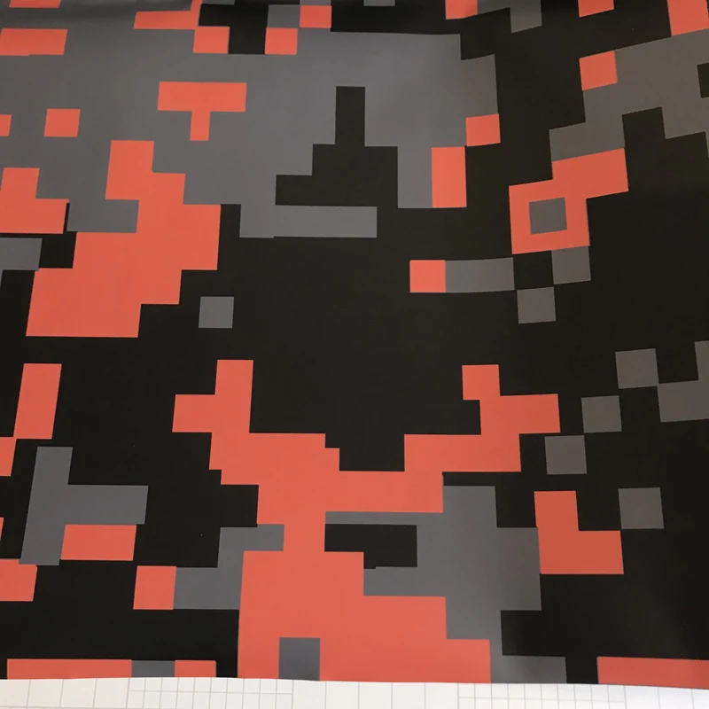 Black Orange Digital Vinyl Film Wrap-4