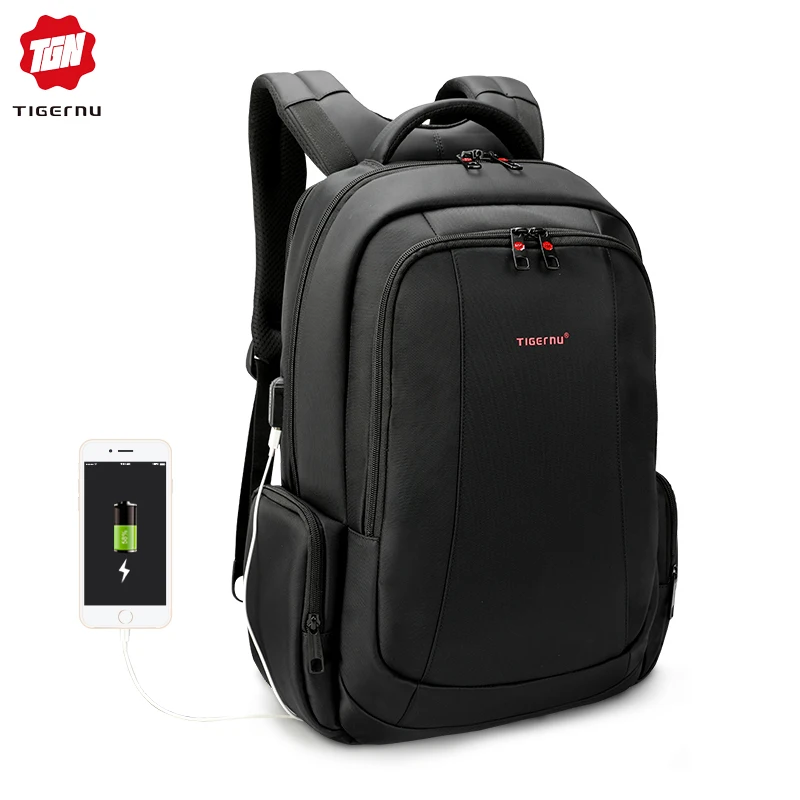 

Tigernu Anti Theft Nylon Laptop Men Backpacks Freebie Fashion USB Back Pack Travel Male Mochilas Feminina Casual Women Schoolbag