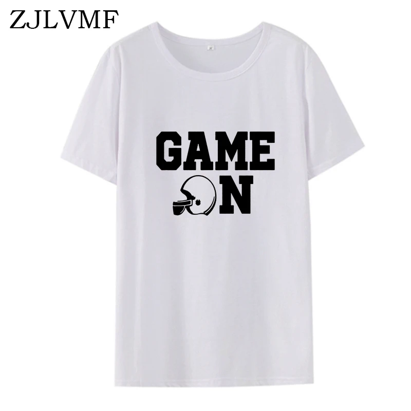 Zjlvmf игра на женская футболка Летняя Новинка О образным вырезом хипстер