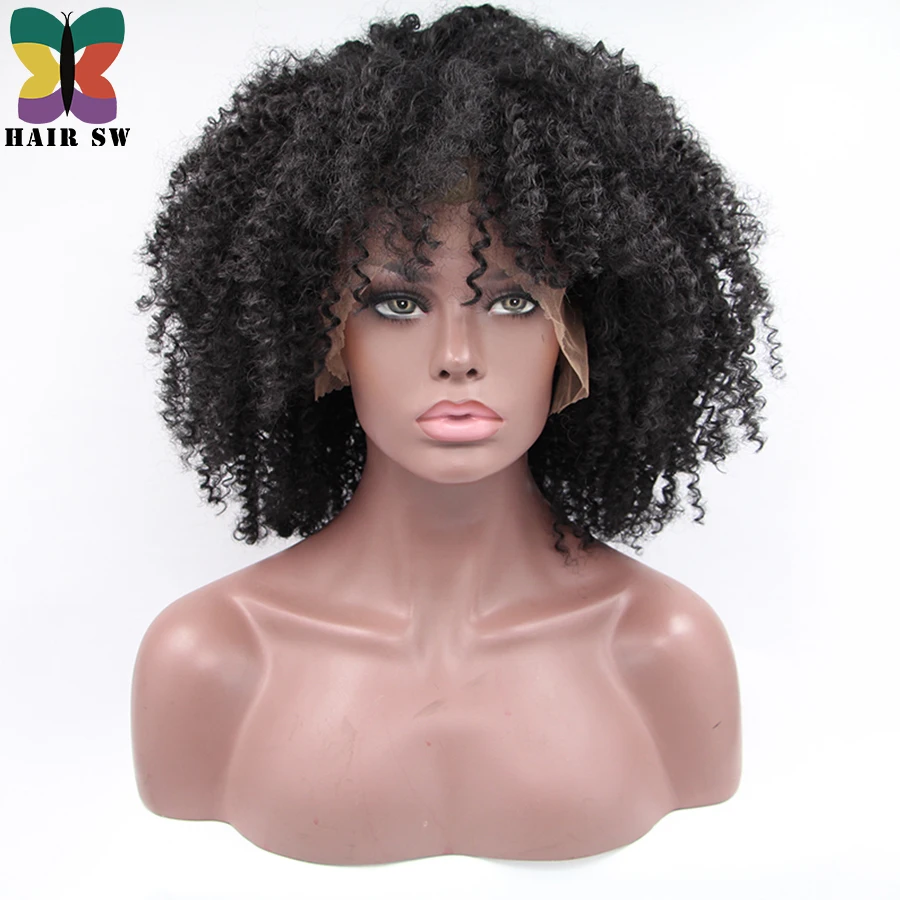 zoon blok map HAAR SW Korte Afro Natuurlijke haar Kinky Krullend Synthetische Front Lace  pruiken Natuurlijke Grote kroeshaar Kleur Lijmloze Pruik Voor Zwarte  Vrouwen| | - AliExpress