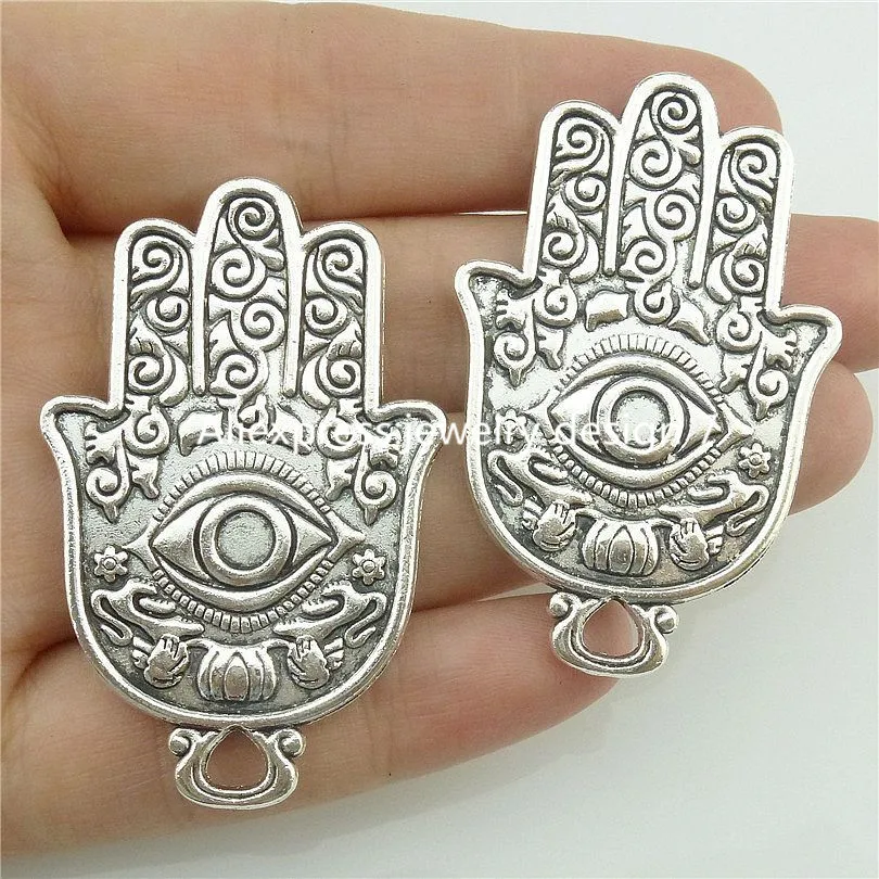 16298*5PCS Faith Hand Of Fatima Hamsa Hand Eye Bird Fish Toem Pendant Religious