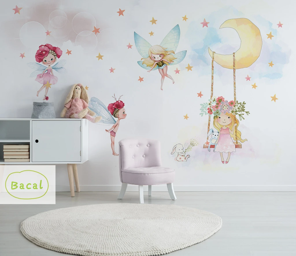 Modern Custom 3d Wallpapers Child Photo Mural Wallpaper Fantasy Elf For Girls Baby Kids Room Living Room Bedroom Decor 16d Wallpapers Aliexpress