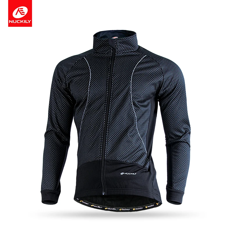 Beste Nuckily Winter mannen Lange Mouwen Thermische Wielertrui Winddicht Fiets Kleding Mountainbike Outdoor Sportkleding NJ525