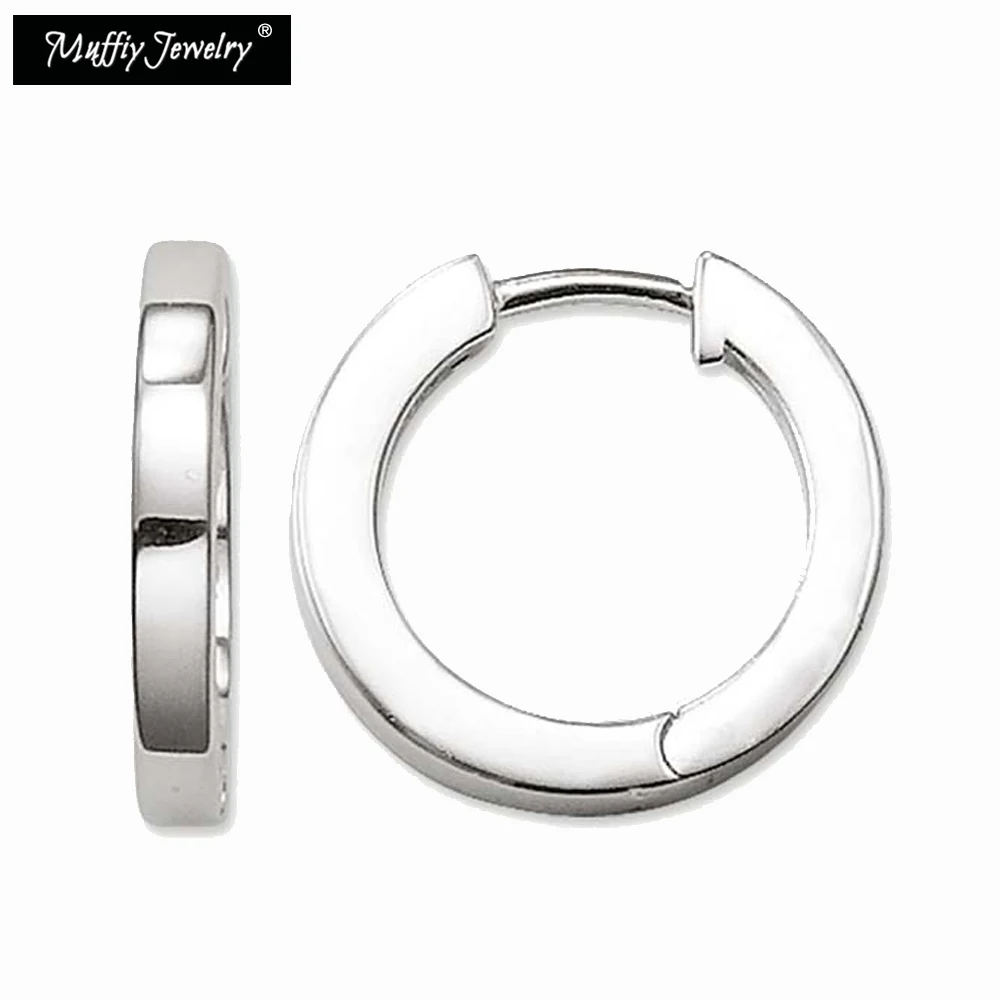 Aretes creolen bisagra Sterling plata 925 señora pendiente con circonita