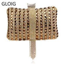 GLOIG Стразы с кисточками женские вечерние сумки Модные Бриллианты цепочка на плечо из бисера смешанные цвета кристалл свадебные клатчи