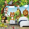 Papel tapiz de foto 3D personalizado para habitación de niños, póster de tigre y león de dibujos animados para habitación de niños, Mural de papel pintado para decoración ► Foto 3/6