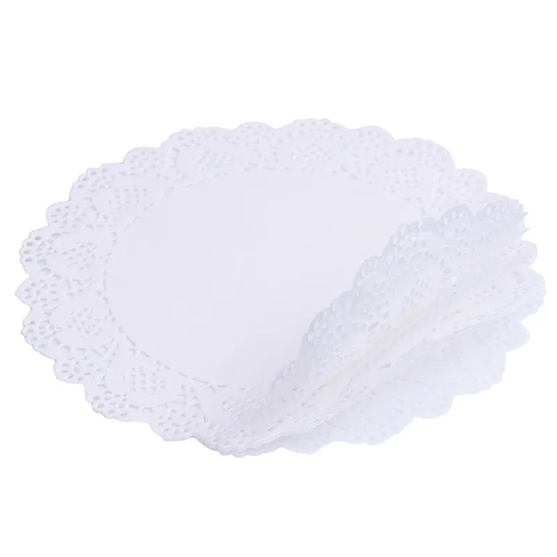 100 шт. белые круглые кружевные бумажные подставки Doilies Doyleys винтажные подставка