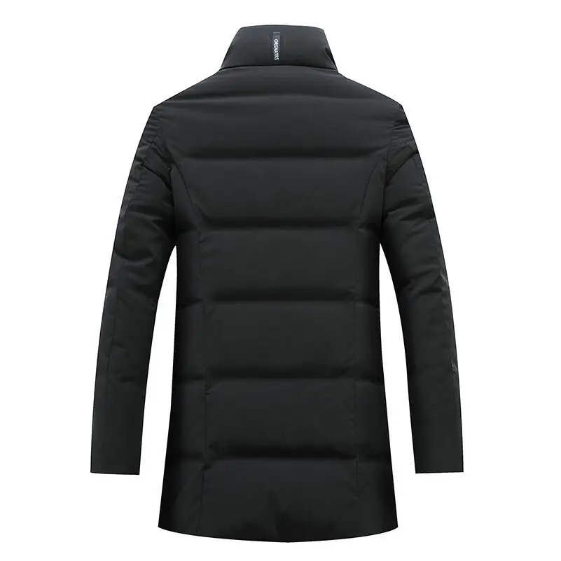 MUDI зимняя куртка мужская теплая длинная пуховая Smart casual Epaulet Parka M long Black утепленное