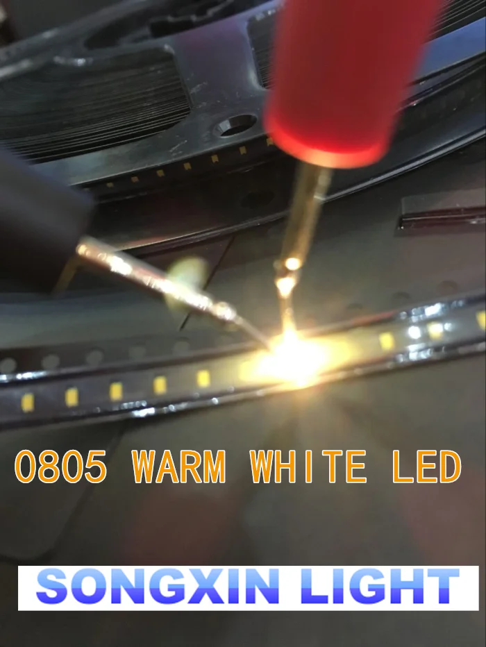 100 шт. 0805 SMD светодиодный теплый белый светодиодный S 2800-3200K светодиодный светильник диодный прозрачный DIY супер яркий