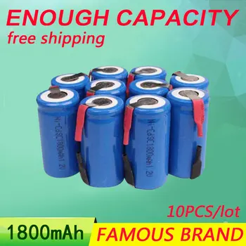 

Golooloo 10Pcs/Lot 1800mAh Sub C SC NI-CD NI CD NI-CD nicd 1.2V Rechargeable Batteries Battery