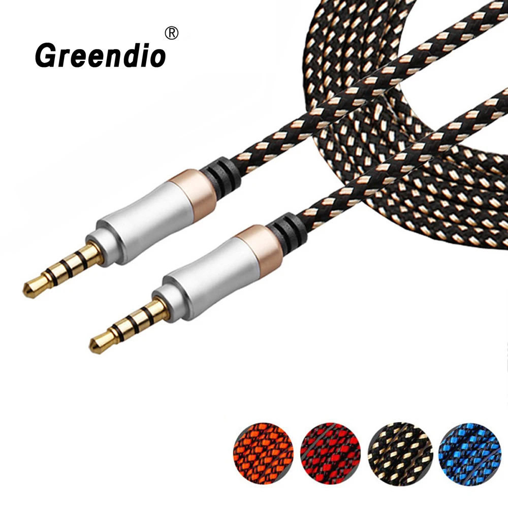 

Greendio 3.5mm Jack Audio Cable Gold Plated Jack 3.5 mm Male to Male Cloth Audio Aux Cable For iPhone Car Headphone Speaker