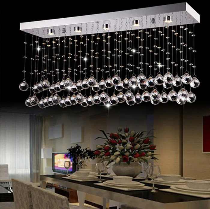Современные светодиодные лампы кристалла Ресторан Спальня Crystal Light K9 хрустальный шар прямоугольный прихожей Потолочные светильники