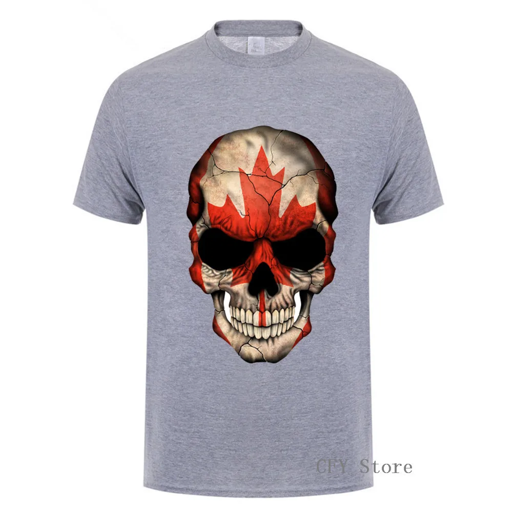 Футболка с канадским флагом и черепом EM S M L XL XXL Бесплатная доставка Топы в стиле
