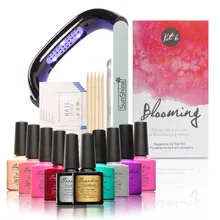 New Arrival 8 Fresh Blooming Sapphire Colors UV Gel Kit Soak-off Gel Polish Nail Gel Kit Nail Art Tools Sets Kits Manicure Set