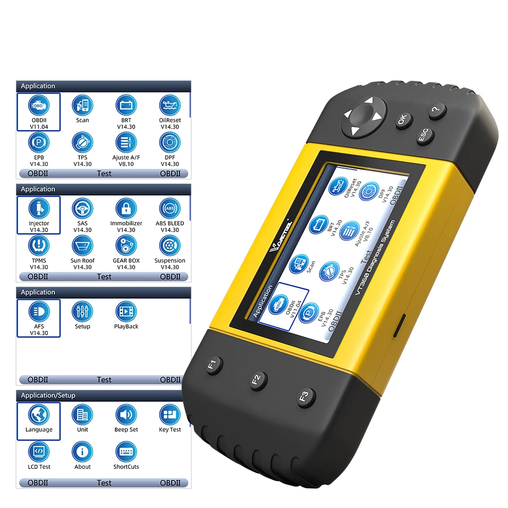 VDIAGTOOL VT360 OBDII автомобиля диагностический инструмент ABS подушка безопасности для SAS
