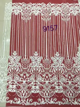 

Z-han81910 French Net Lace Fabric Latest african guipure lace fabric with embroidery white