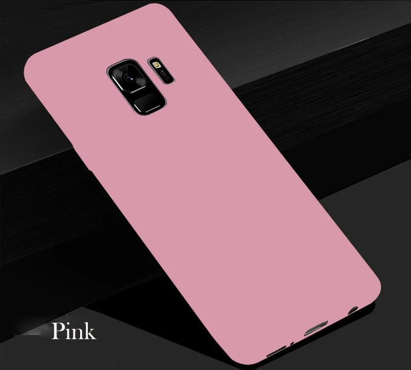 Цвет матовый чехол для samsung Galaxy S9 S8 плюс S6 S7 край J3 J5 J7 A3 A5 A7 J4 J6 J8 A6 A8 плюс Мягкий силиконовый чехол - Цвет: Pink