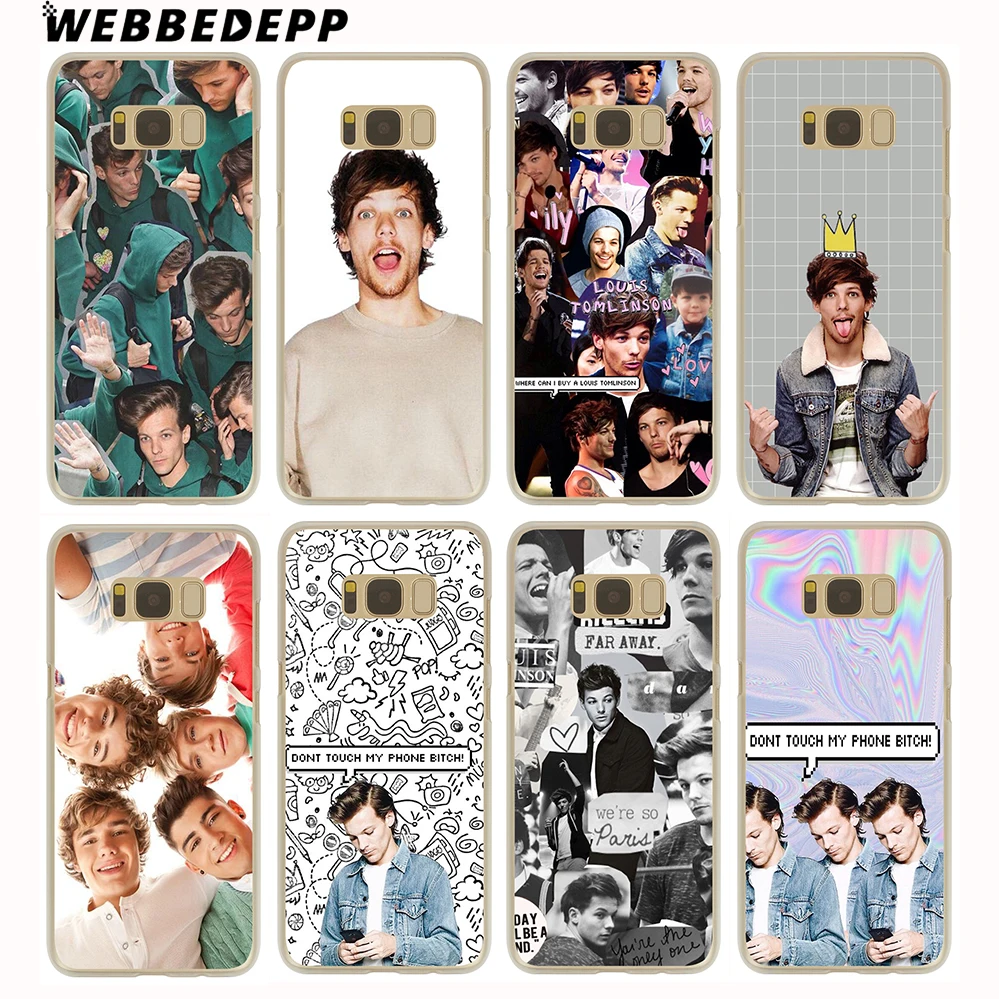 WEBBEDEPP Louis Tomlinson Hard Transparent Cover Case for Galaxy S9 S8 Plus S7 S6 Edge S5 S4 S3
